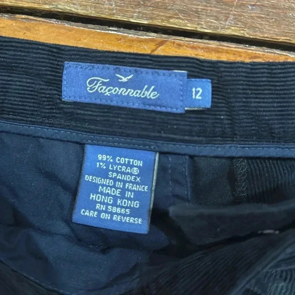 Faconnable women’s navy corduroy trouser pants size 12 - Picture 2 of 8